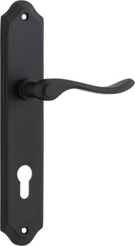 Stirling Lever - Shouldered Backplate - Entry Point - Iver - Matt Black - Door Levers