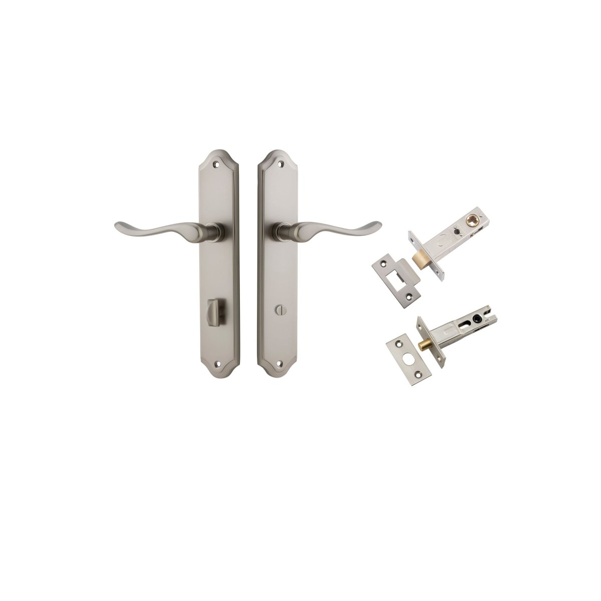 Stirling Lever - Shouldered Backplate - Entry Point - Iver - Satin Nickel - Door Levers