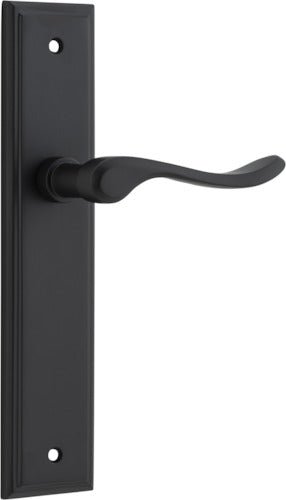 Stirling Lever - Stepped Backplate - Entry Point - Iver - Matt Black - Door Levers