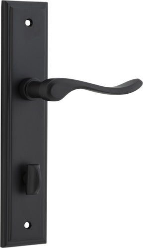 Stirling Lever - Stepped Backplate - Entry Point - Iver - Matt Black - Door Levers