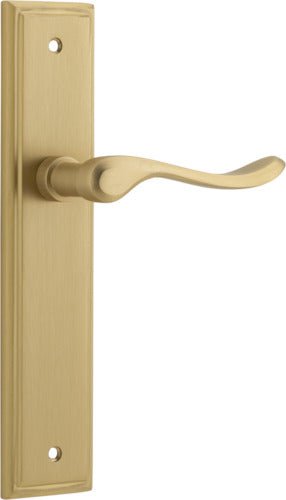 Stirling Lever - Stepped Backplate - Entry Point - Iver - Brushed Brass - Door Levers