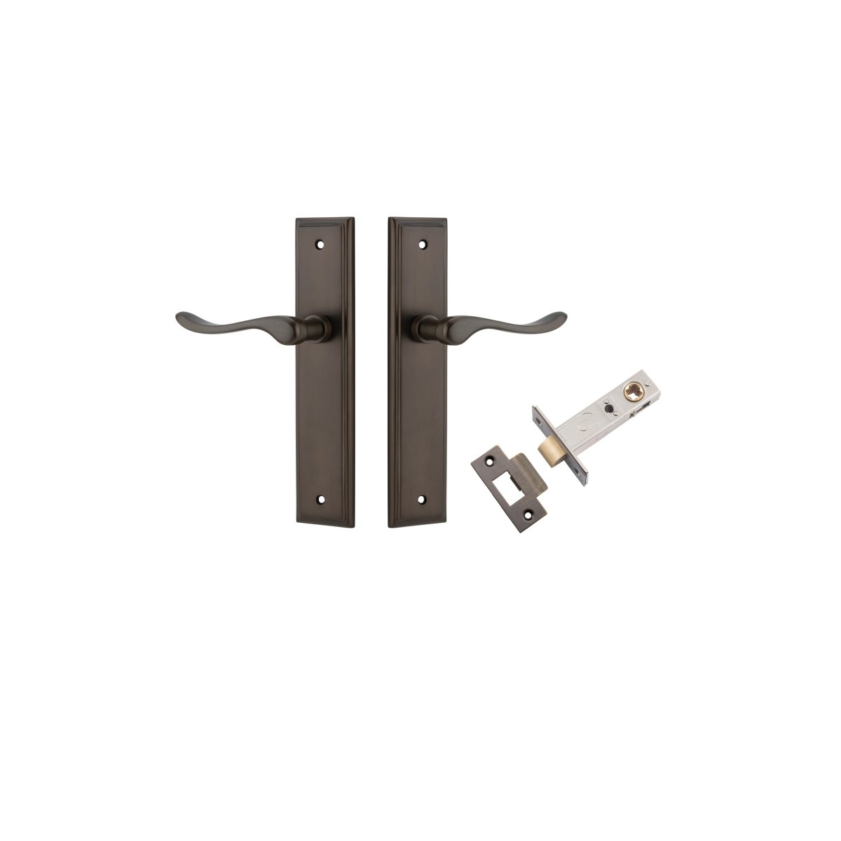 Stirling Lever - Stepped Backplate - Entry Point - Iver - Signature Brass - Door Levers