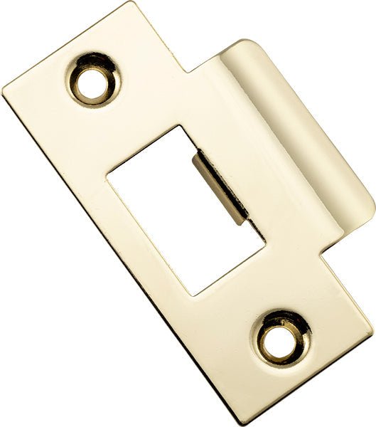 T' Universal Striker Plate - Entry Point - Iver - Polished Brass - Tube Latches & Bolts