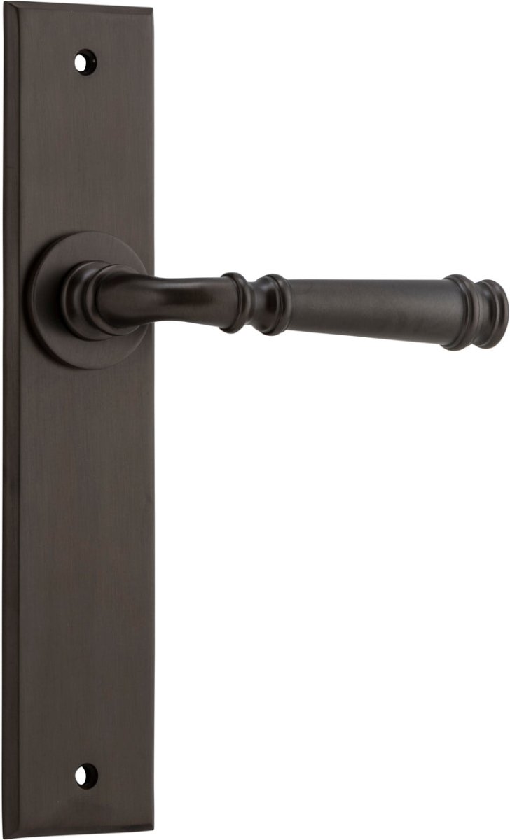 Verona Lever - Chamfered Backplate - Entry Point - Iver - Signature Brass - Door Levers