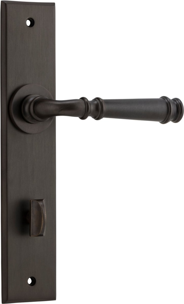 Verona Lever - Chamfered Backplate - Entry Point - Iver - Signature Brass - Door Levers