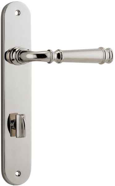 Verona Lever - Oval Backplate - Entry Point - Iver - Polished Nickel - Door Levers