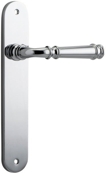 Verona Lever - Oval Backplate - Entry Point - Iver - Polished Chrome - Door Levers