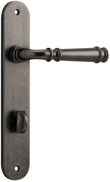 Verona Lever - Oval Backplate - Entry Point - Iver - Distressed Nickel - Door Levers