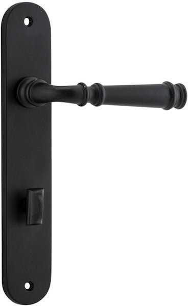 Verona Lever - Oval Backplate - Entry Point - Iver - Matt Black - Door Levers