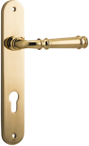 Verona Lever - Oval Backplate - Entry Point - Iver - Polished Brass - Door Levers