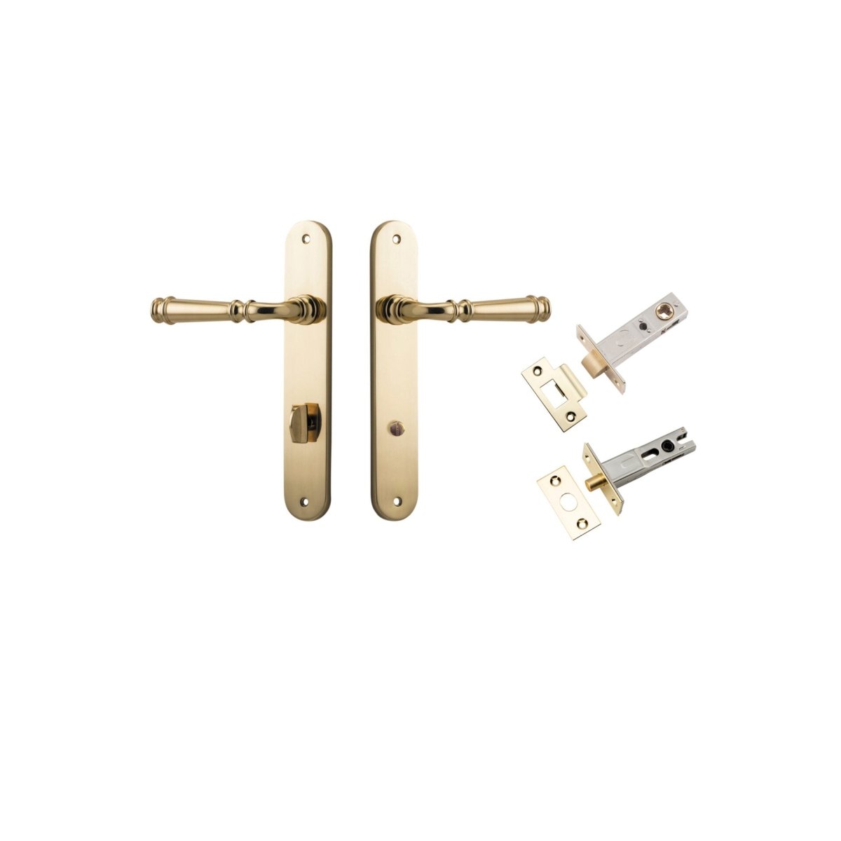 Verona Lever - Oval Backplate - Entry Point - Iver - Polished Brass - Door Levers