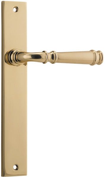 Verona Lever - Rectangular Backplate - Entry Point - Iver - Polished Brass - Door Levers