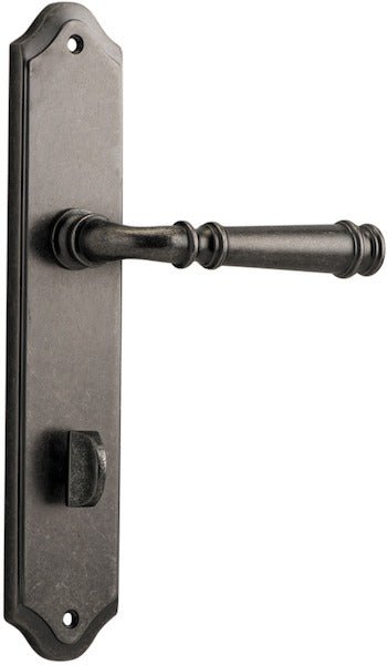 Verona Lever - Shouldered Backplate - Entry Point - Iver - Distressed Nickel - Door Levers