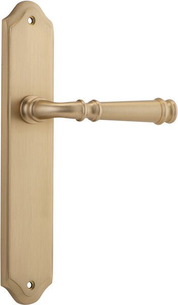 Verona Lever - Shouldered Backplate - Entry Point - Iver - Brushed Brass - Door Levers