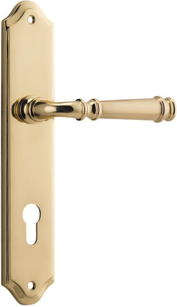 Verona Lever - Shouldered Backplate - Entry Point - Iver - Polished Brass - Door Levers