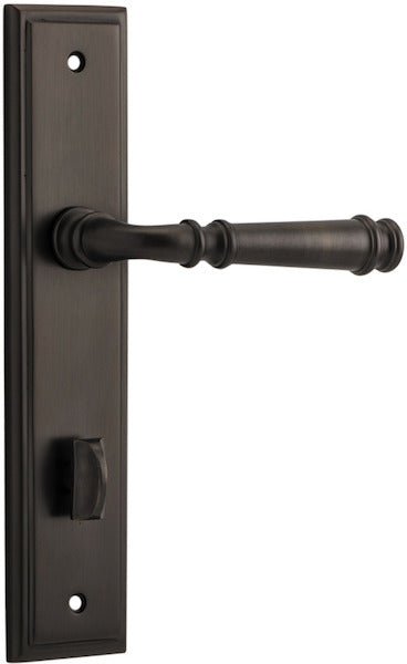 Verona Lever - Stepped Backplate - Entry Point - Iver - Signature Brass - Door Levers