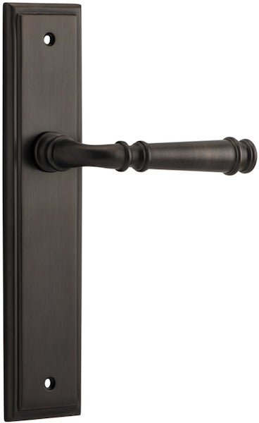 Verona Lever - Stepped Backplate - Entry Point - Iver - Signature Brass - Door Levers