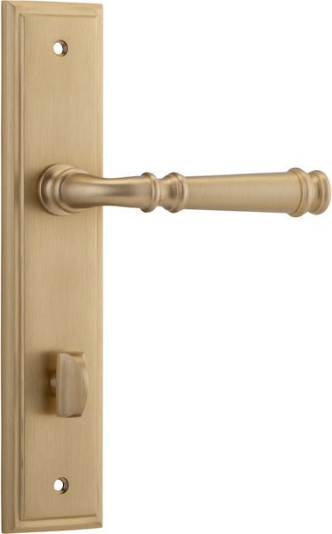 Verona Lever - Stepped Backplate - Entry Point - Iver - Brushed Brass - Door Levers