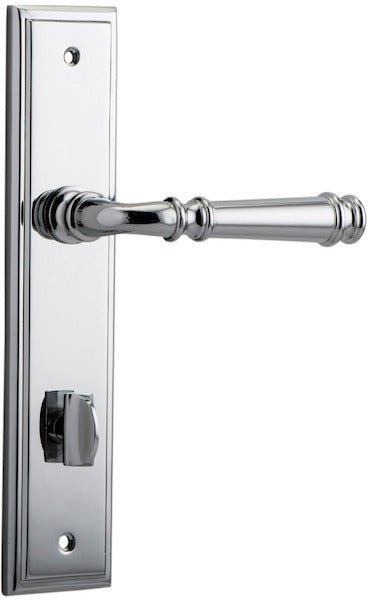 Verona Lever - Stepped Backplate - Entry Point - Iver - Polished Chrome - Door Levers