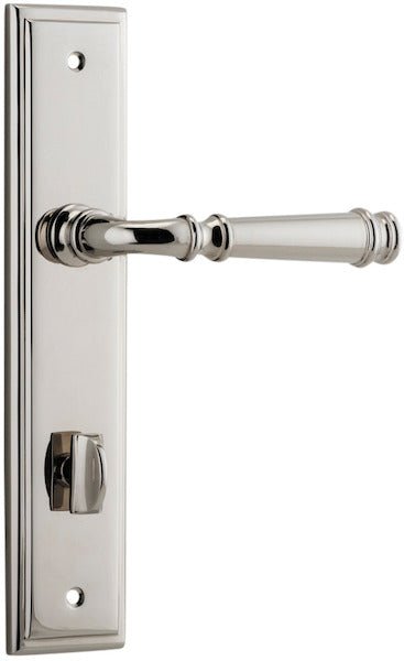 Verona Lever - Stepped Backplate - Entry Point - Iver - Polished Nickel - Door Levers