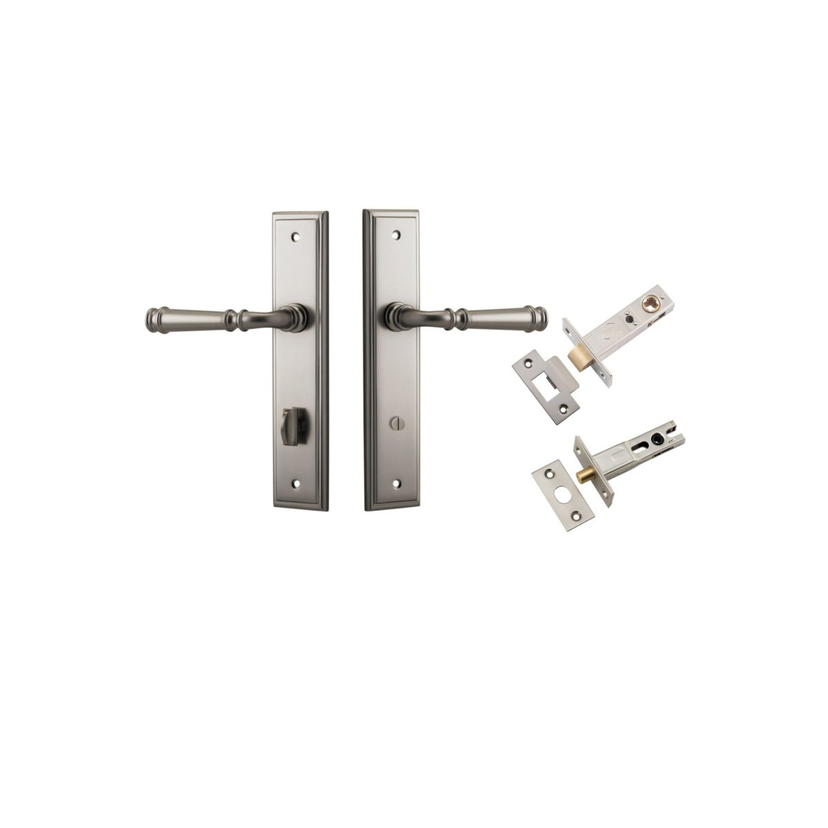 Verona Lever - Stepped Backplate - Entry Point - Iver - Polished Brass - Door Levers