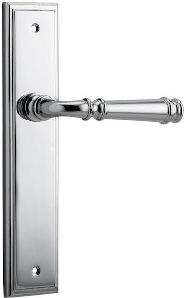 Verona Lever - Stepped Backplate - Entry Point - Iver - Polished Chrome - Door Levers